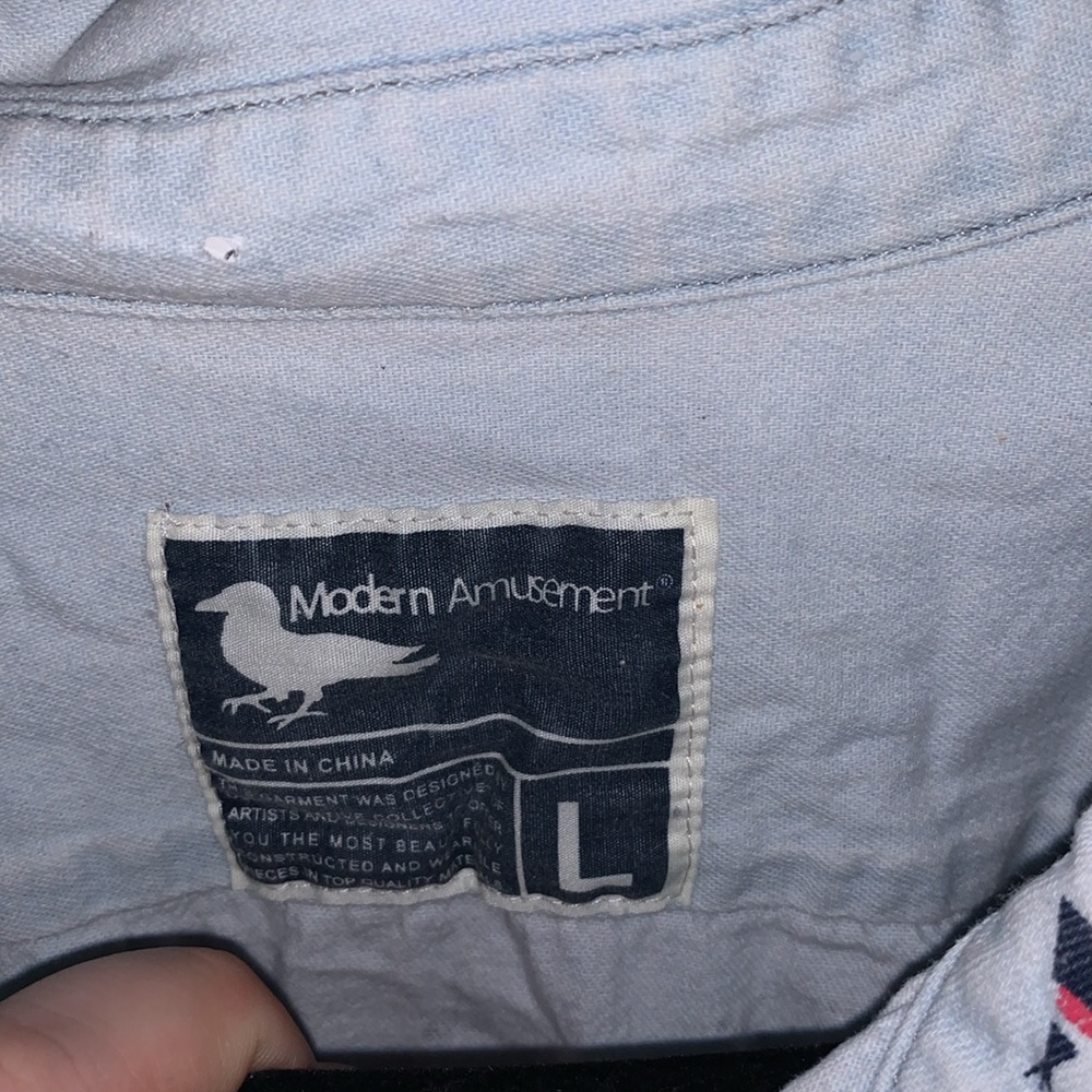 Modern Amusement Teepee Print Button Down Shirt - image 3